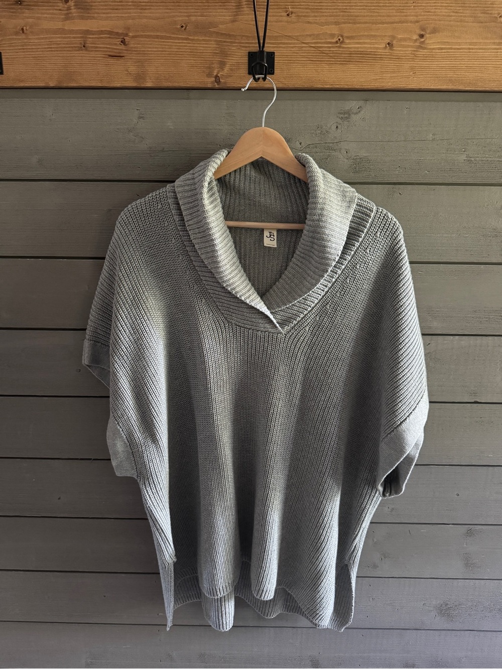 JS71 Cozy Gray Shawl Collar Sweater